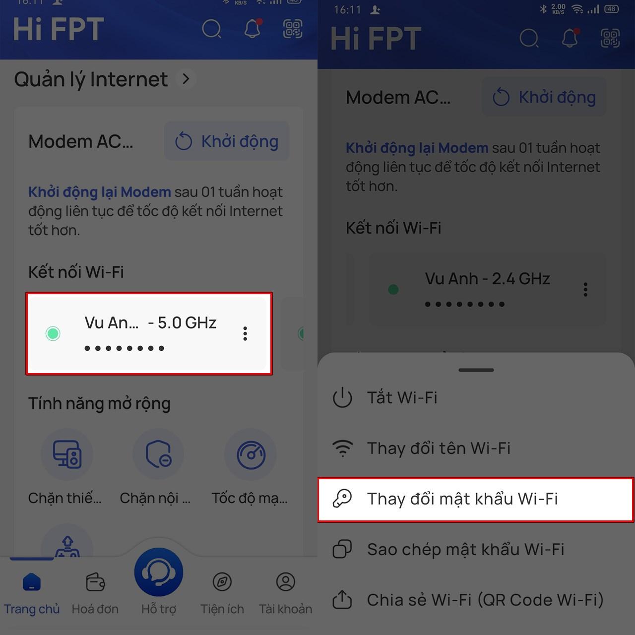 Cách đổi mật khẩu WiFi bằng điện thoại