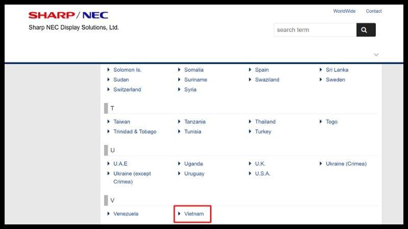 Chọn quốc gia Vietnam