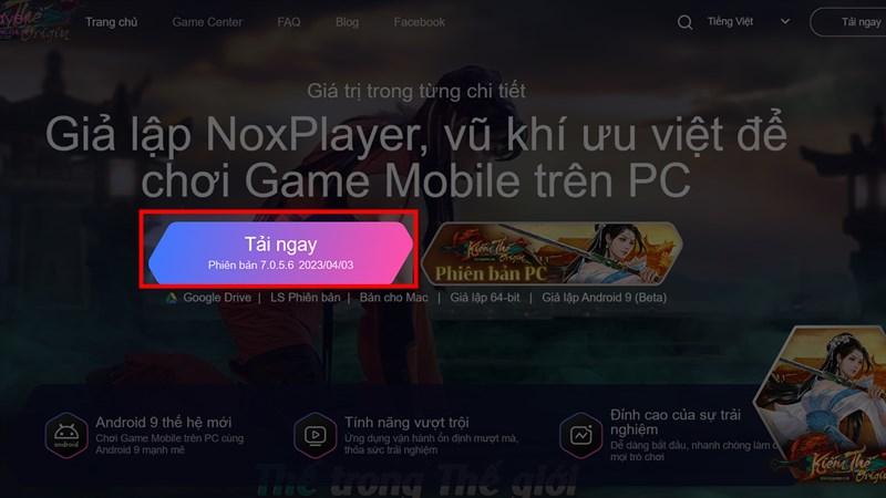 Tải Nox Player về máy tính