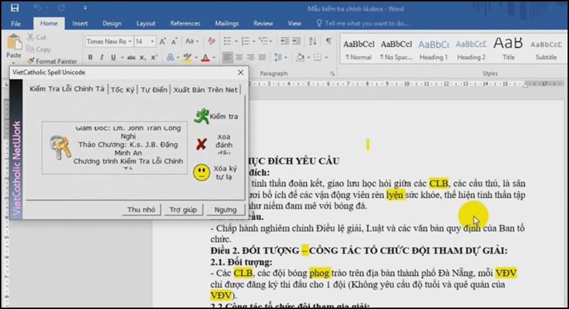 alt text: Giao diện kiểm tra chính tả với VCatSpell