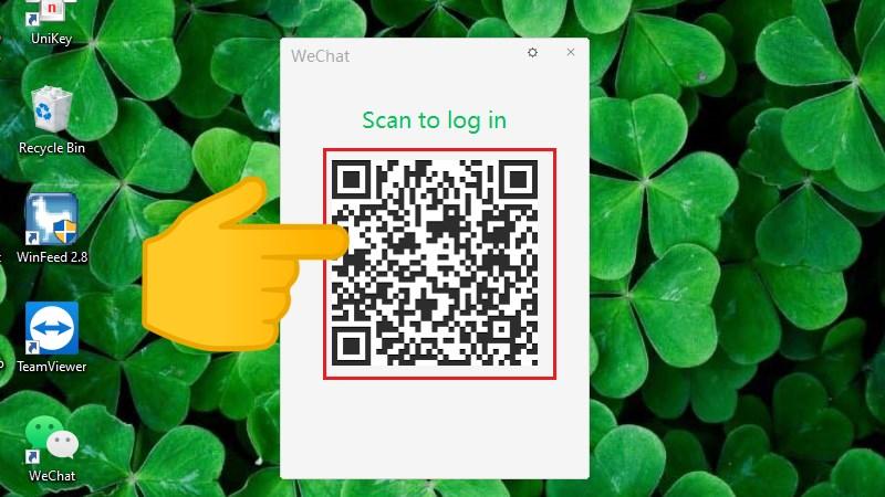 alt text: Quét mã QR bằng điện thoại để đăng nhập vào WeChat trên máy tính