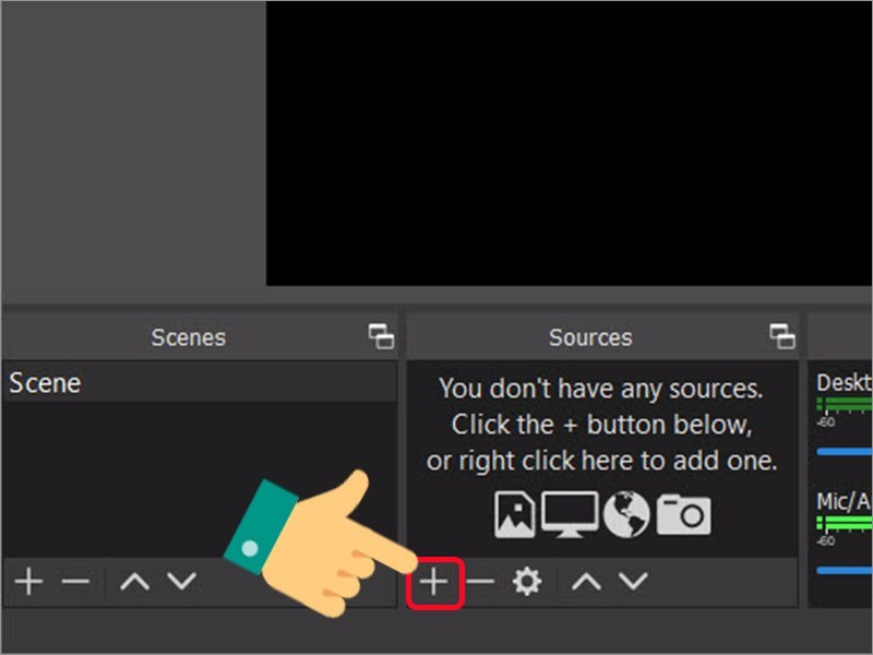 alt text: Thêm nguồn quay màn hình trong OBS Studio