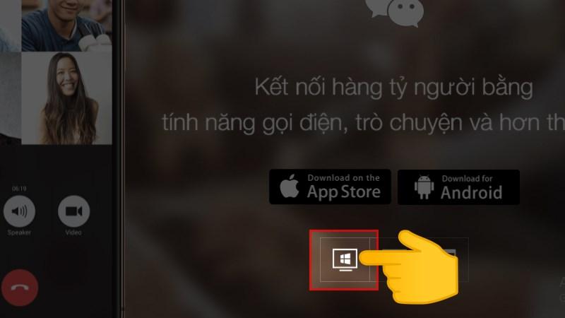 alt text: Truy cập trang chủ WeChat và tải phiên bản cho Windows