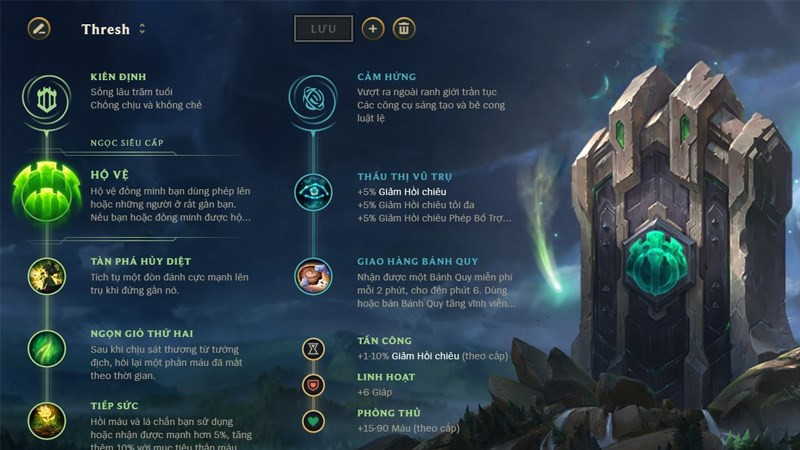 Bảng ngọc Thresh Hộ Vệ