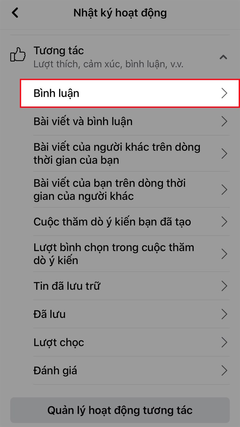 Chọn Bình luận