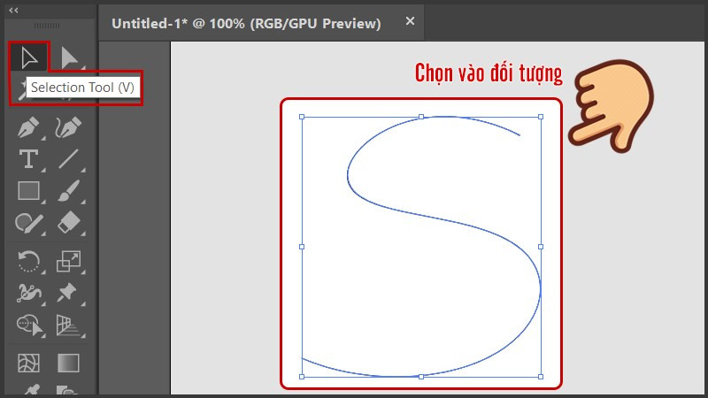 Chọn công cụ Selection Tool và đối tượng