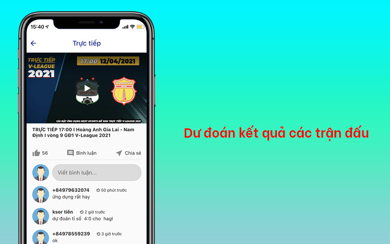 Dự đoán kết quả các trận đấu