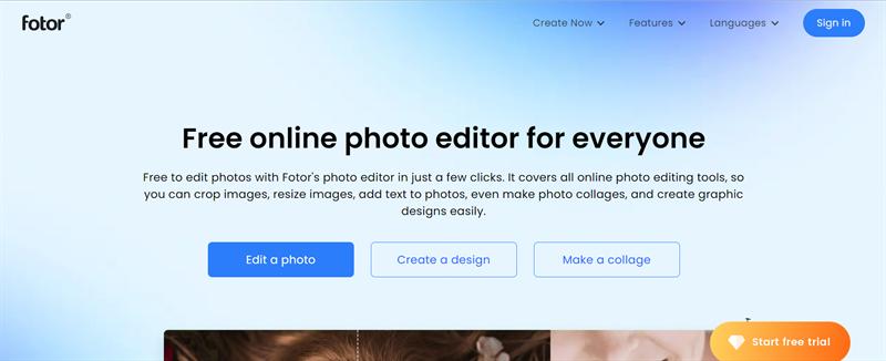 Fotor: Design ảnh online, thiết kế online