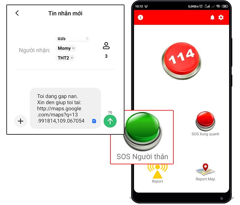 Gửi nhanh tin nhắn SOS đến người th&acirc;n