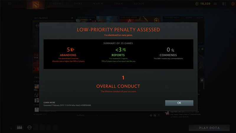 Hình phạt AFK trong Dota 2