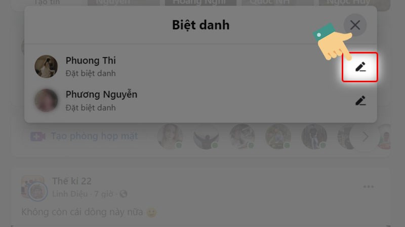 Nhấn vào Biểu tượng hình cây bút