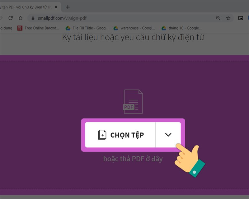 Nhấn vào Chọn tệp