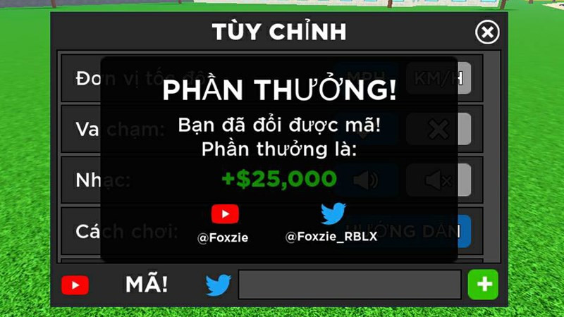 Nhập code thành công