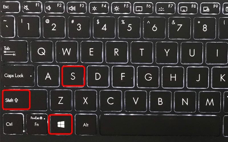 Sử dụng tổ hợp phím Windows + Shift + S để chụp màn hình một phần