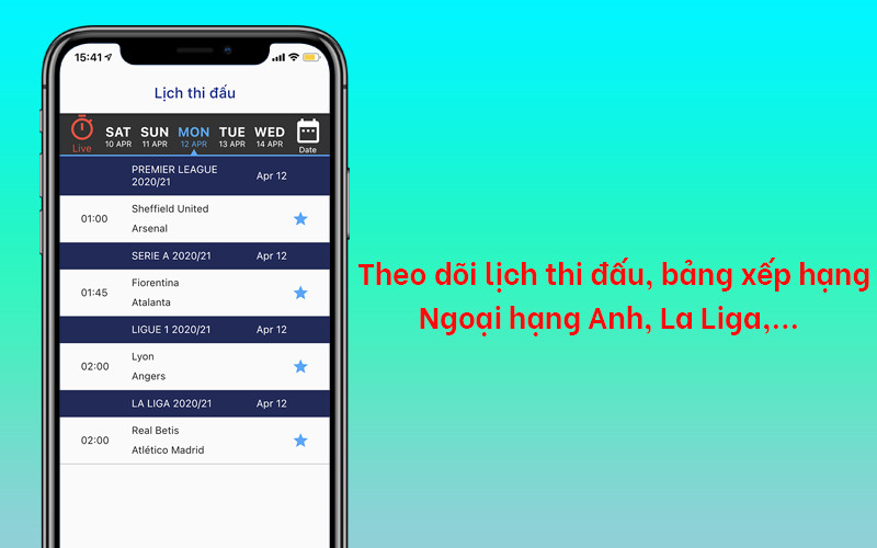 Theo dõi lịch thi đấu, bảng xếp hạng Ngoại hạng Anh, La Liga