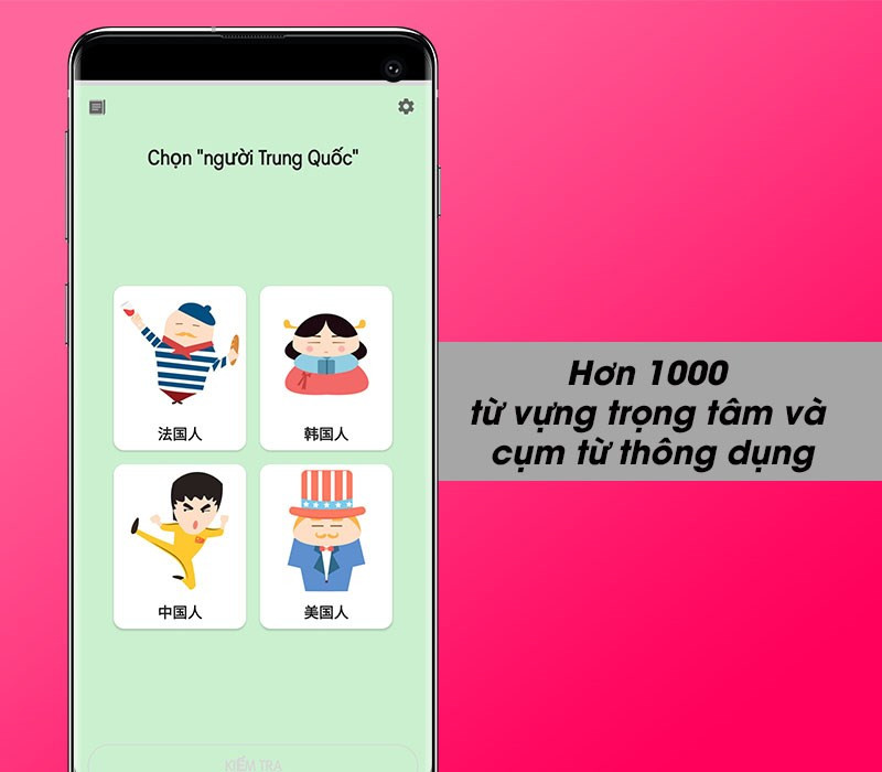 Từ vựng tiếng Trung trong ứng dụng Learn Mandarin Chinese Free