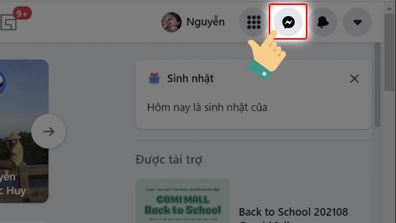 Vào Messenger sau đó nhấn vào Biểu tượng trò chuyện