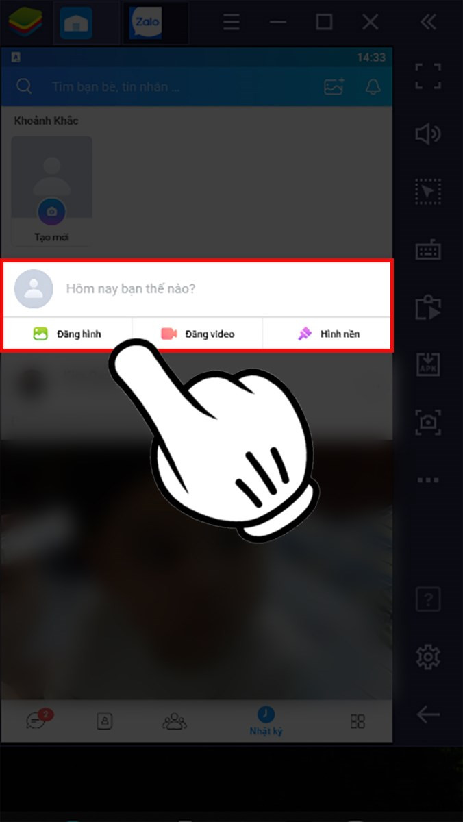 Viết bài bạn muốn đăng (hoặc có thể nhấn vào video, hình để đăng bài)