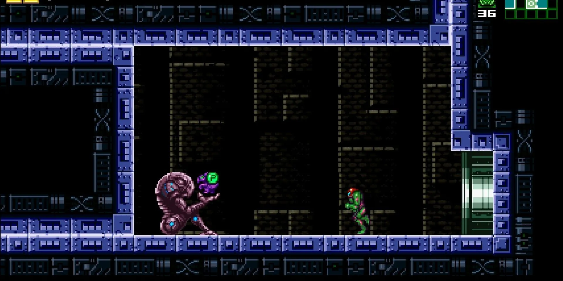 Ảnh chụp màn hình AM2R Randomizer với Plasma Beam thay thế Space Jump