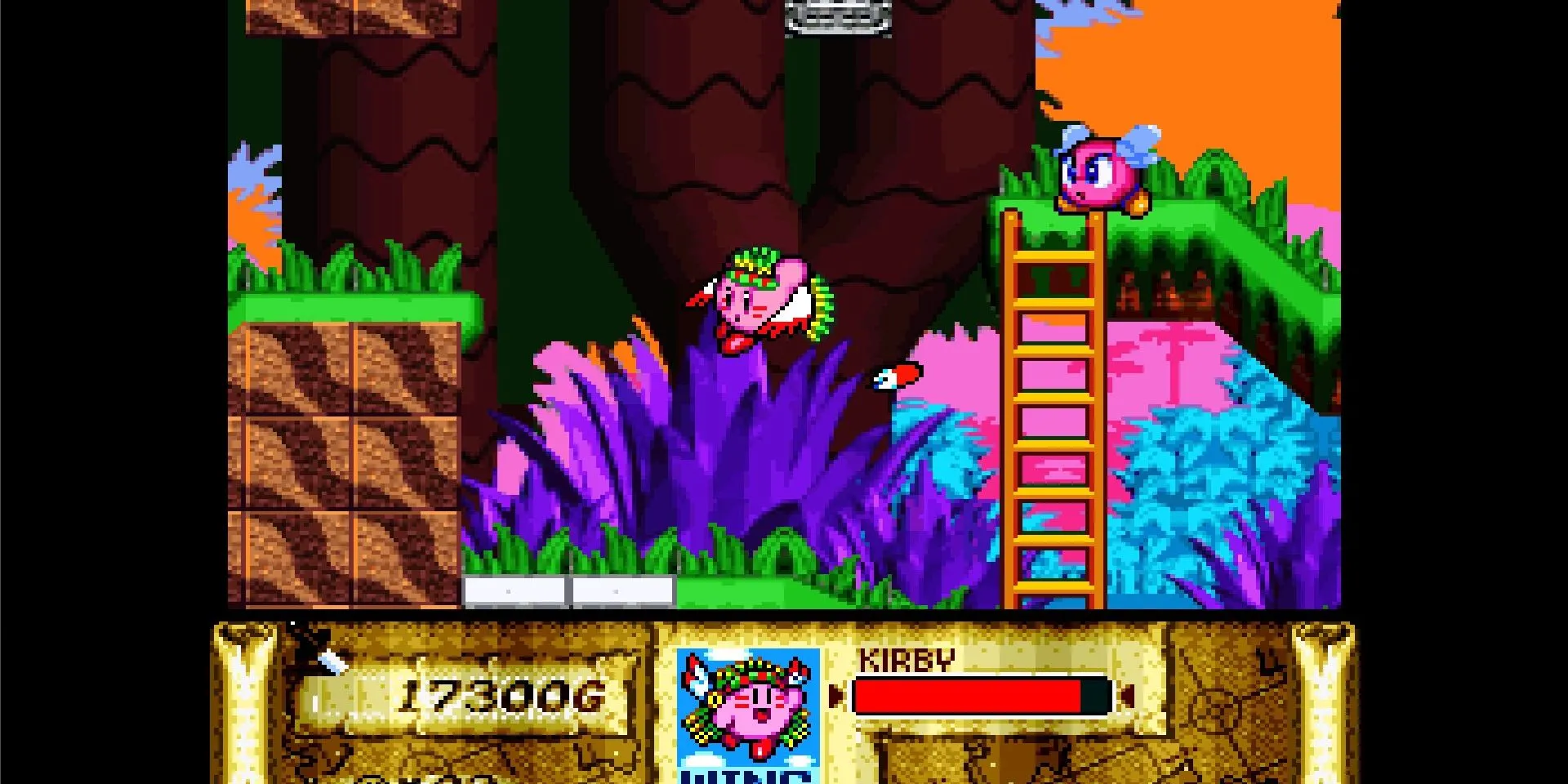 Ảnh chụp màn hình Kirby Super Star trong chế độ Great Cave Offensive.