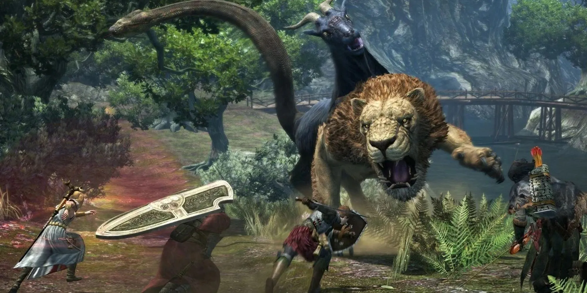 Arisen chiến đấu với quái vật trong thế giới Dragon's Dogma