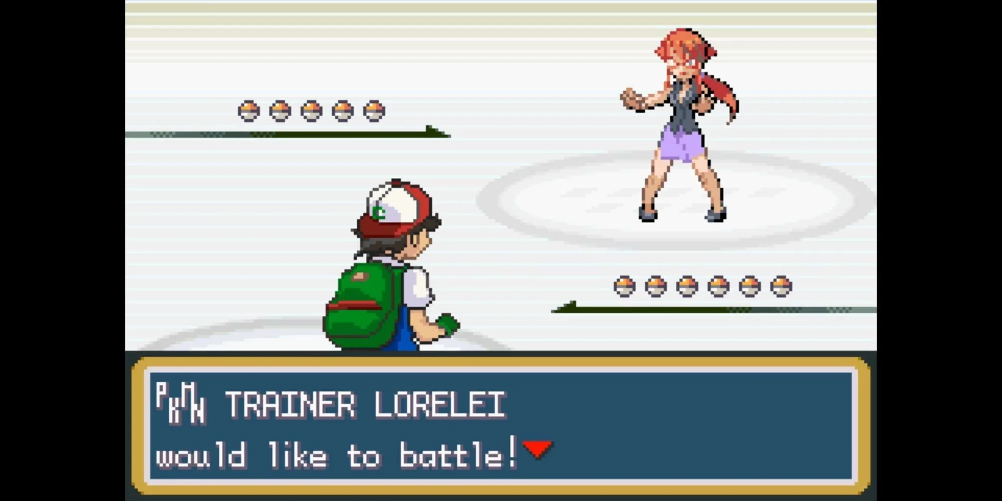 Ash đối đầu với Tứ Đại Thiên Vương Lorelei và Pokemon hệ Băng/Nước của cô trong Pokemon Ash Gray