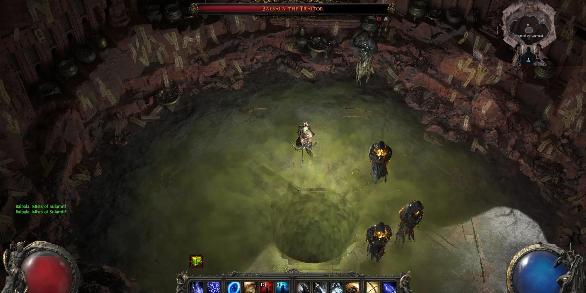 Balbala, The Traitor trong Path of Exile 2 sử dụng kỹ năng độc hại diện rộng
