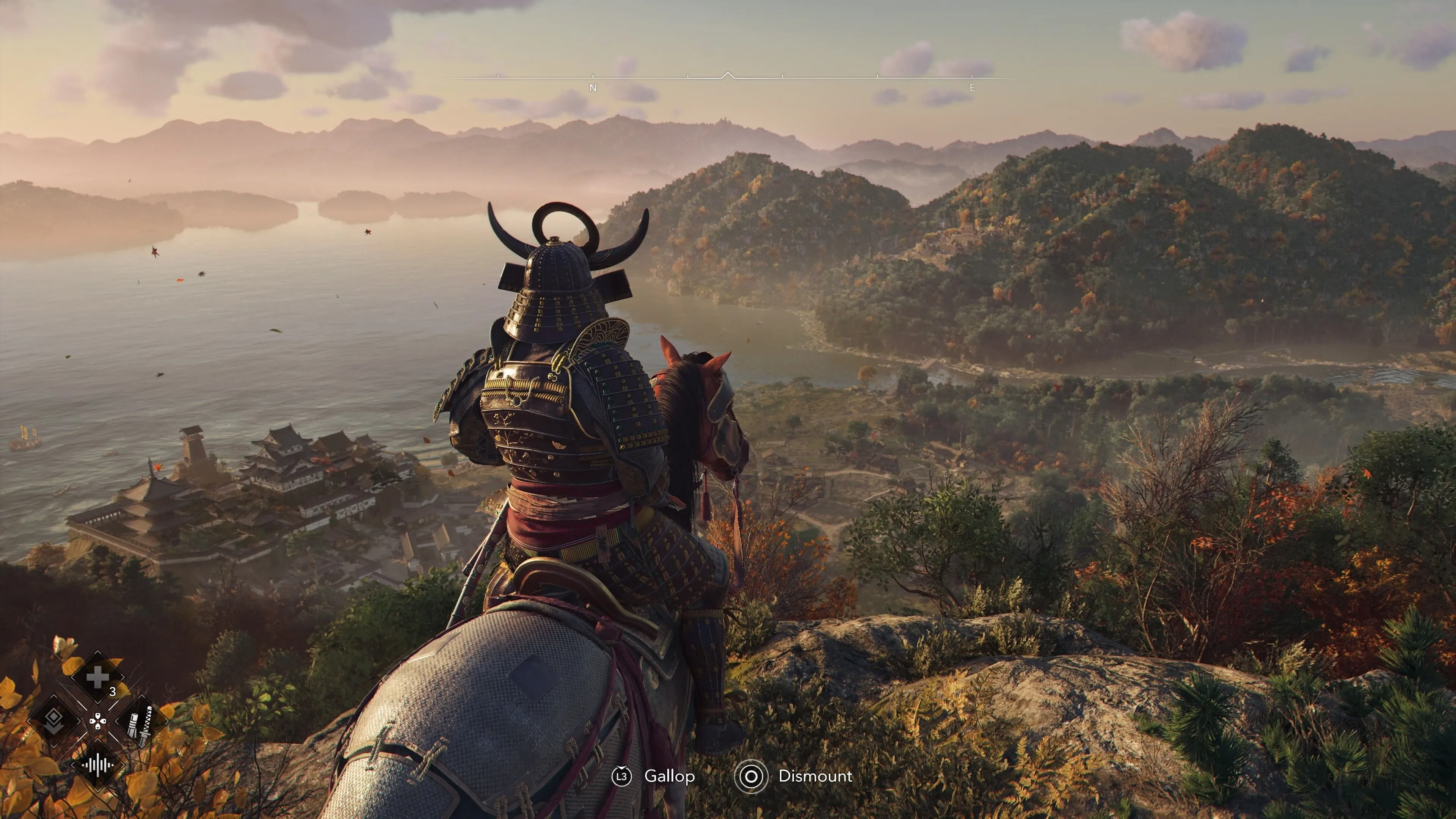 Bản đồ thế giới mở rộng lớn trong Assassin's Creed Shadows mà Yasuke đang khám phá