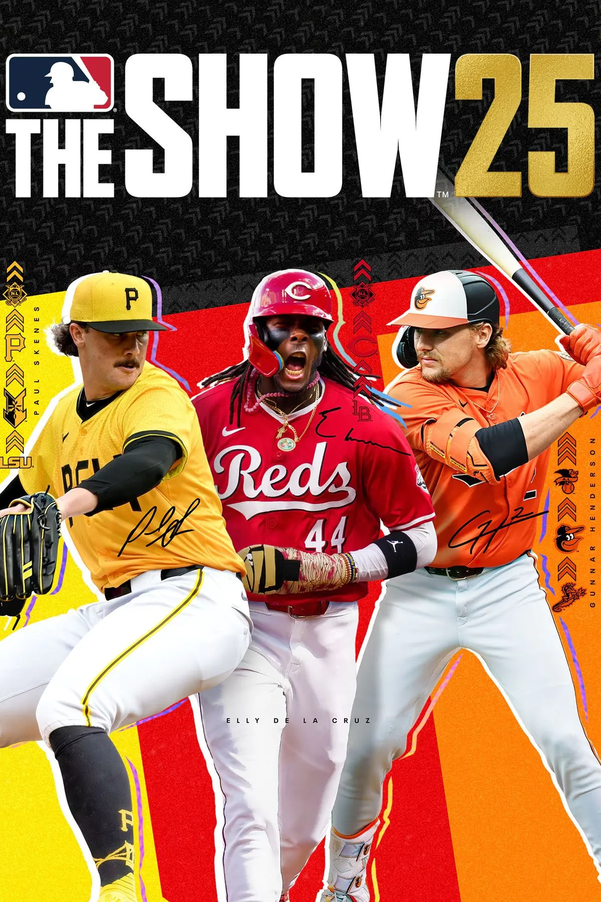 Bìa đĩa chính thức của game bóng chày MLB The Show 25 với hình ảnh cầu thủ Vladimir Guerrero Jr.