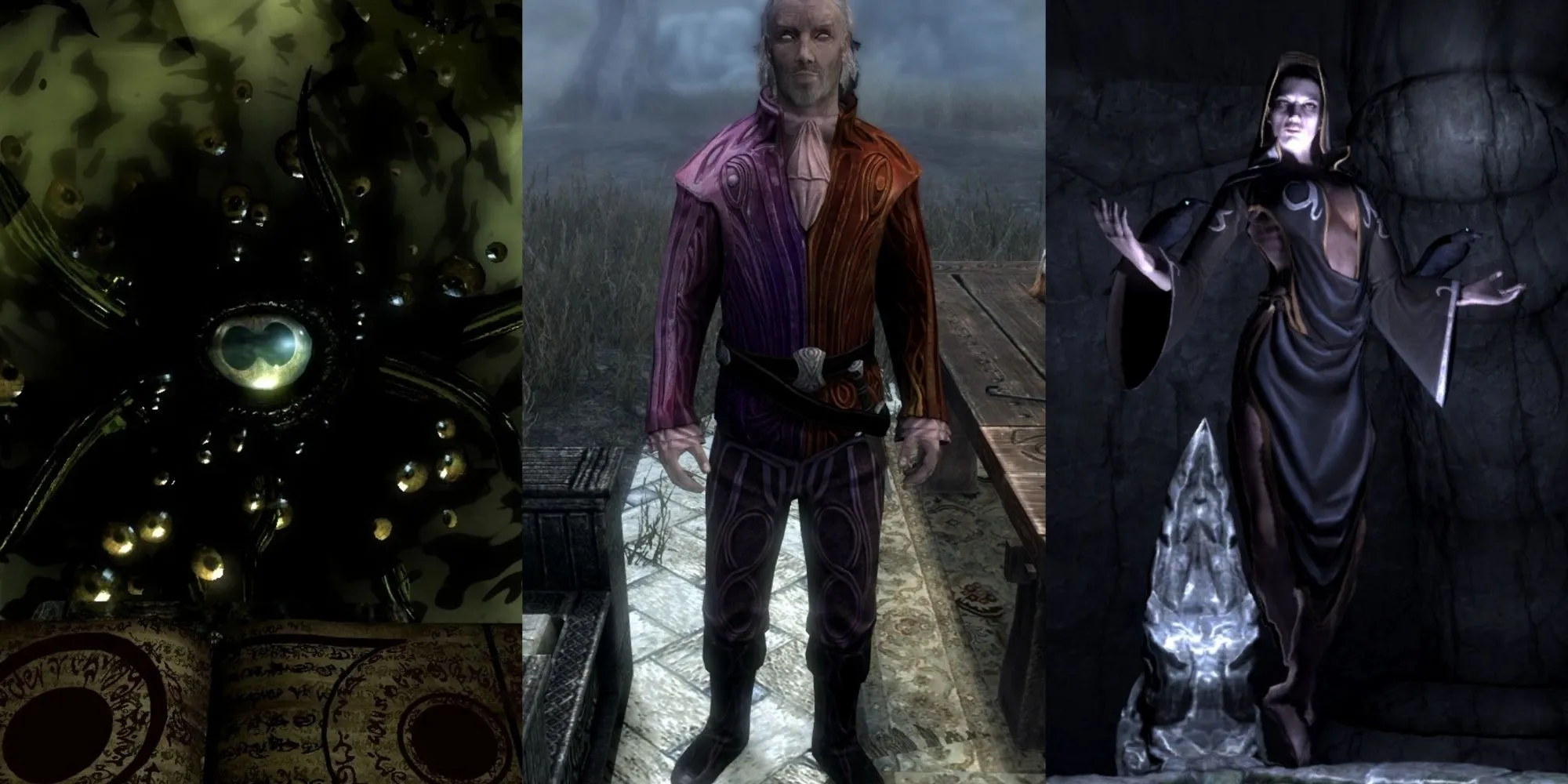 Các Daedric Prince quyền năng Hermaeus Mora, Sheogorath và Nocturnal trong Skyrim