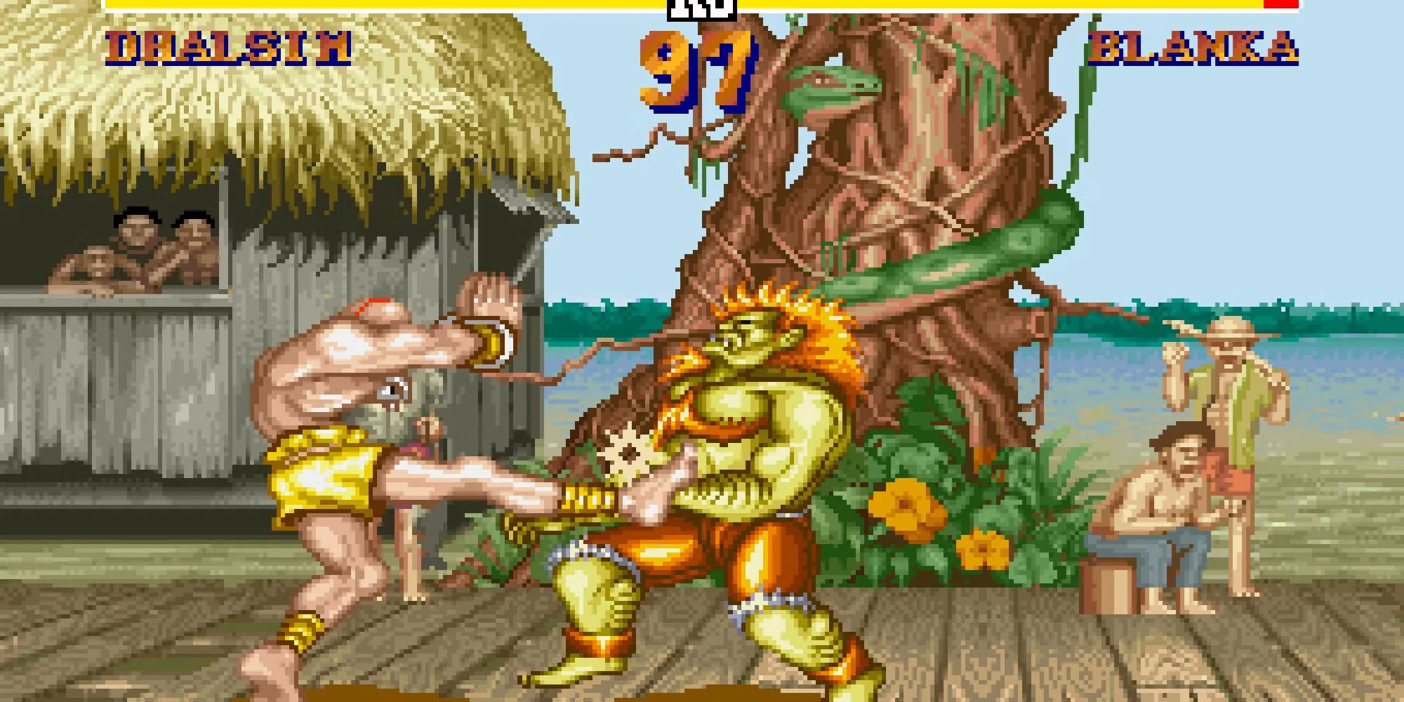 Các đấu sĩ Street Fighter 2 trong một trận đấu đối kháng kịch tính