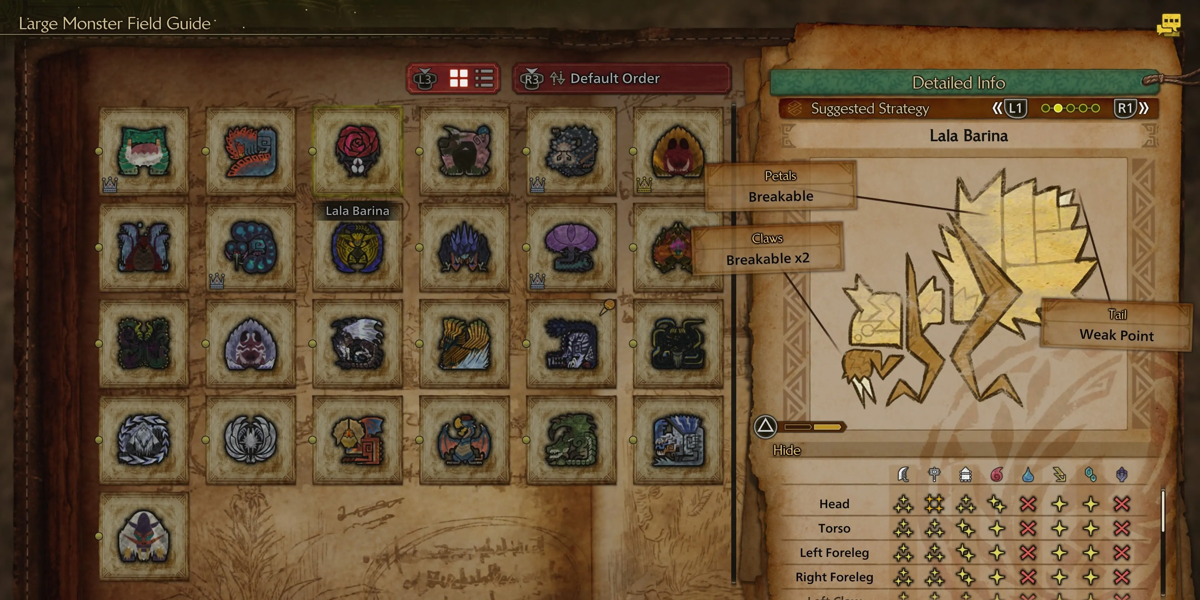 Các điểm yếu trên cơ thể Lala Barina trong Monster Hunter Wilds
