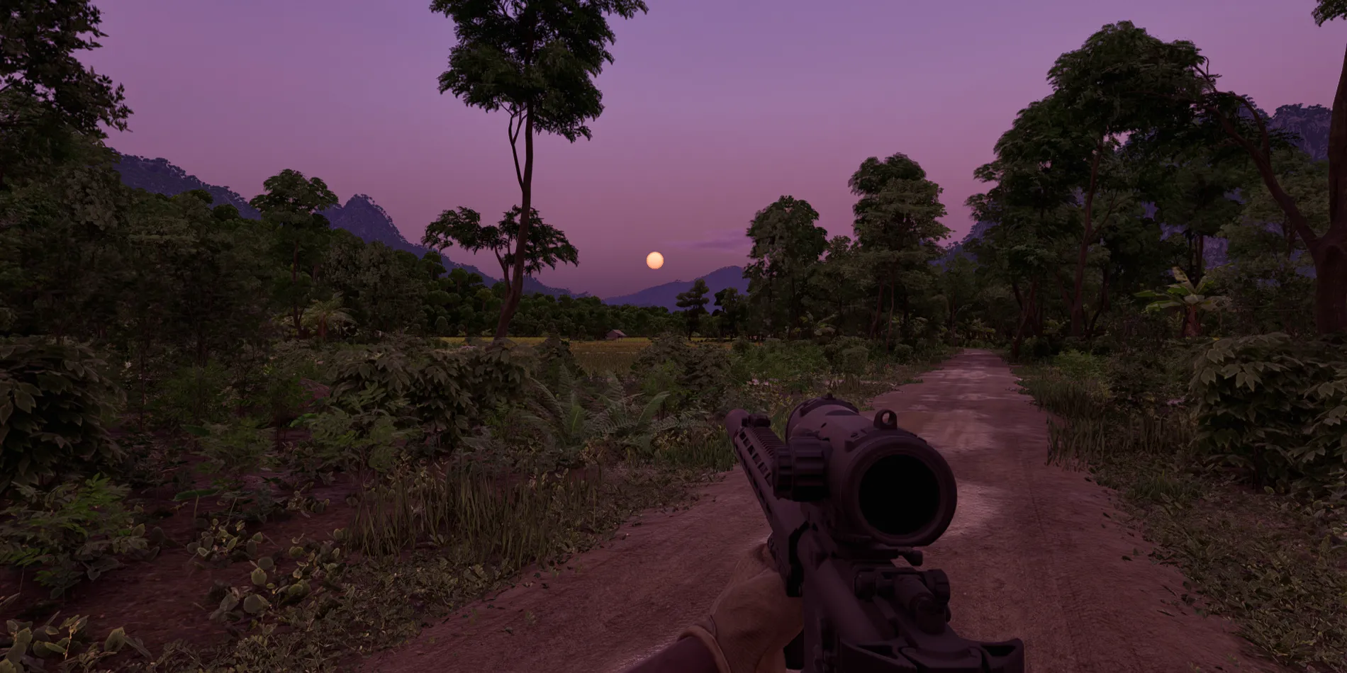 Cảnh hoàng hôn tuyệt đẹp trong Gray Zone Warfare
