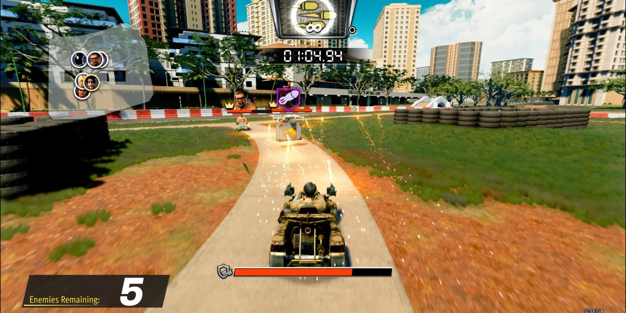 Chế độ Duel trong Dragon Kart game Like A Dragon Pirate Yakuza