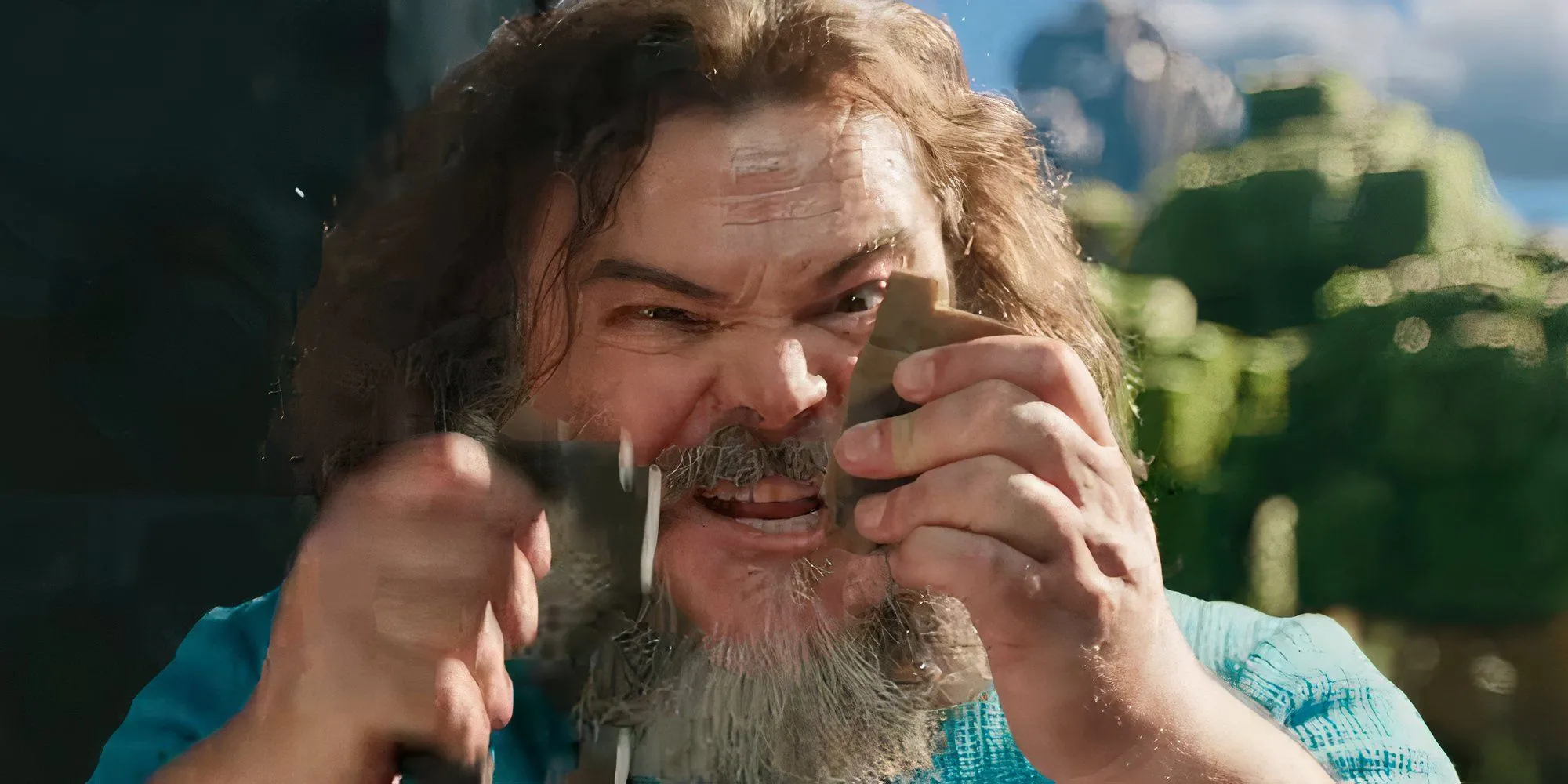Chi tiết đá lửa và thép trong phim Minecraft do Jack Black cầm, một vật phẩm quen thuộc