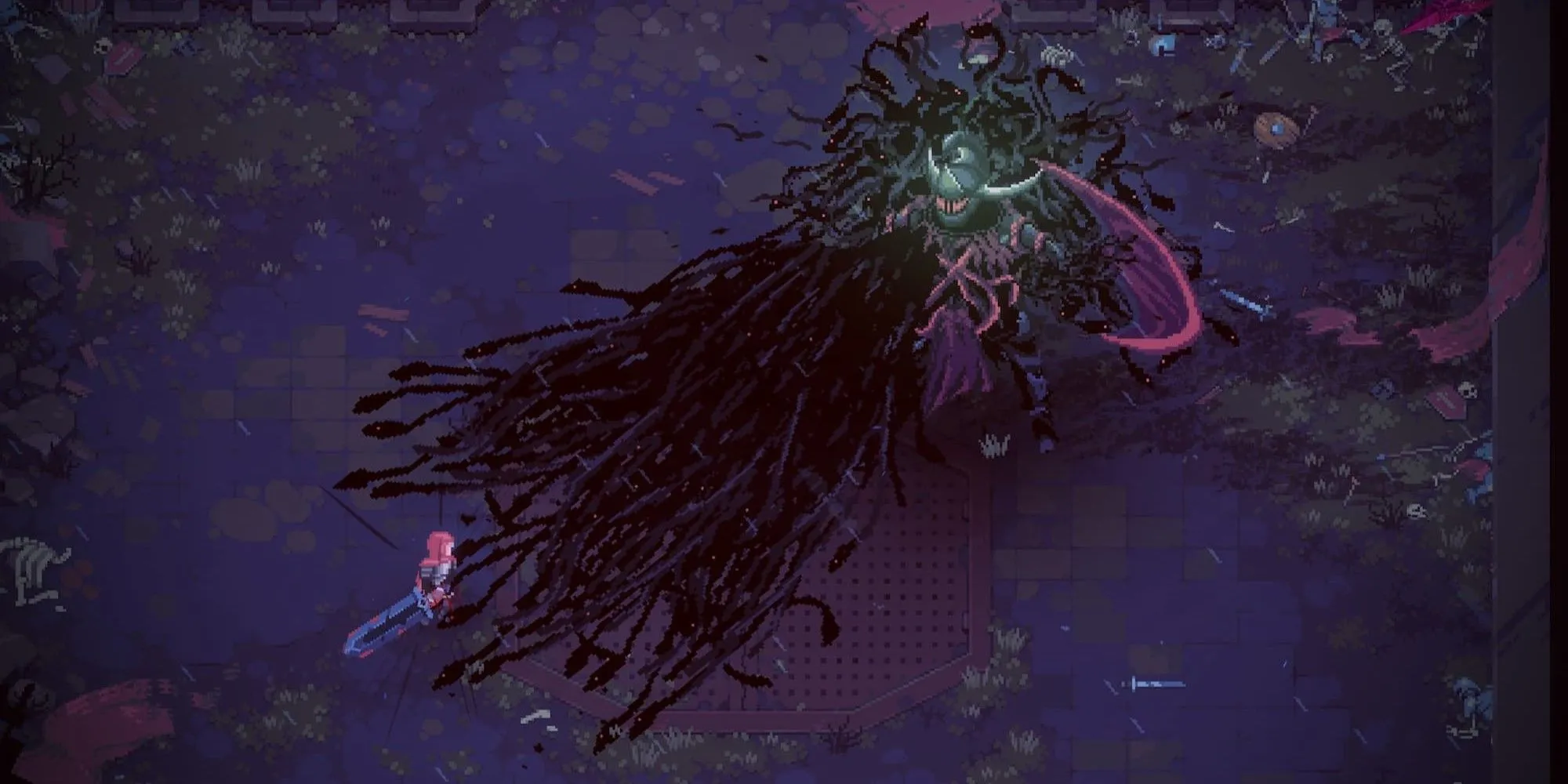 Chiến binh đơn độc hạ gục quái vật xúc tu trong game Souls-lite Eldest Souls
