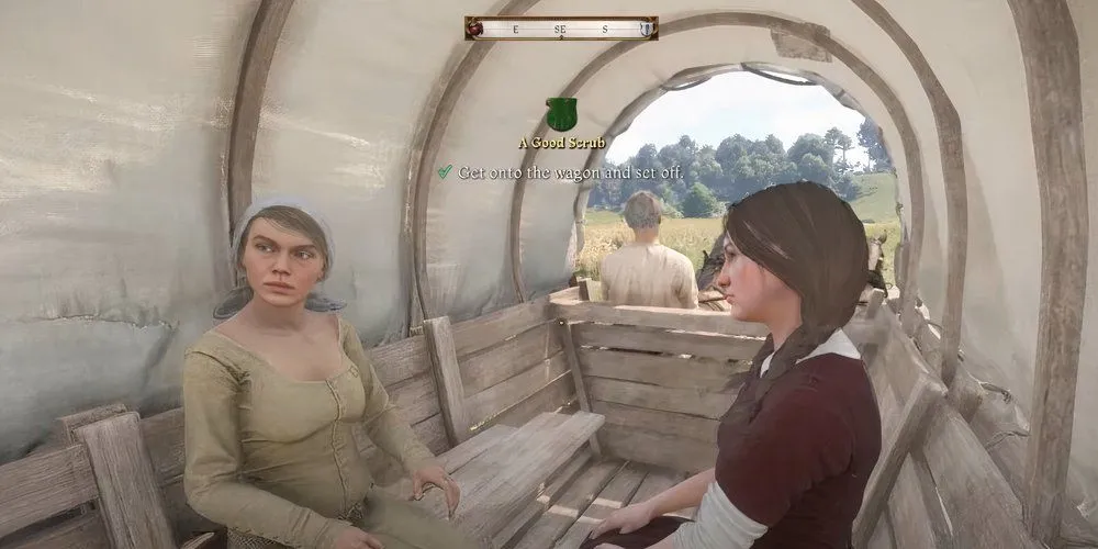 Chuyến xe ngựa vui vẻ chở các cô gái về Kuttenberg trong Kingdom Come Deliverance 2