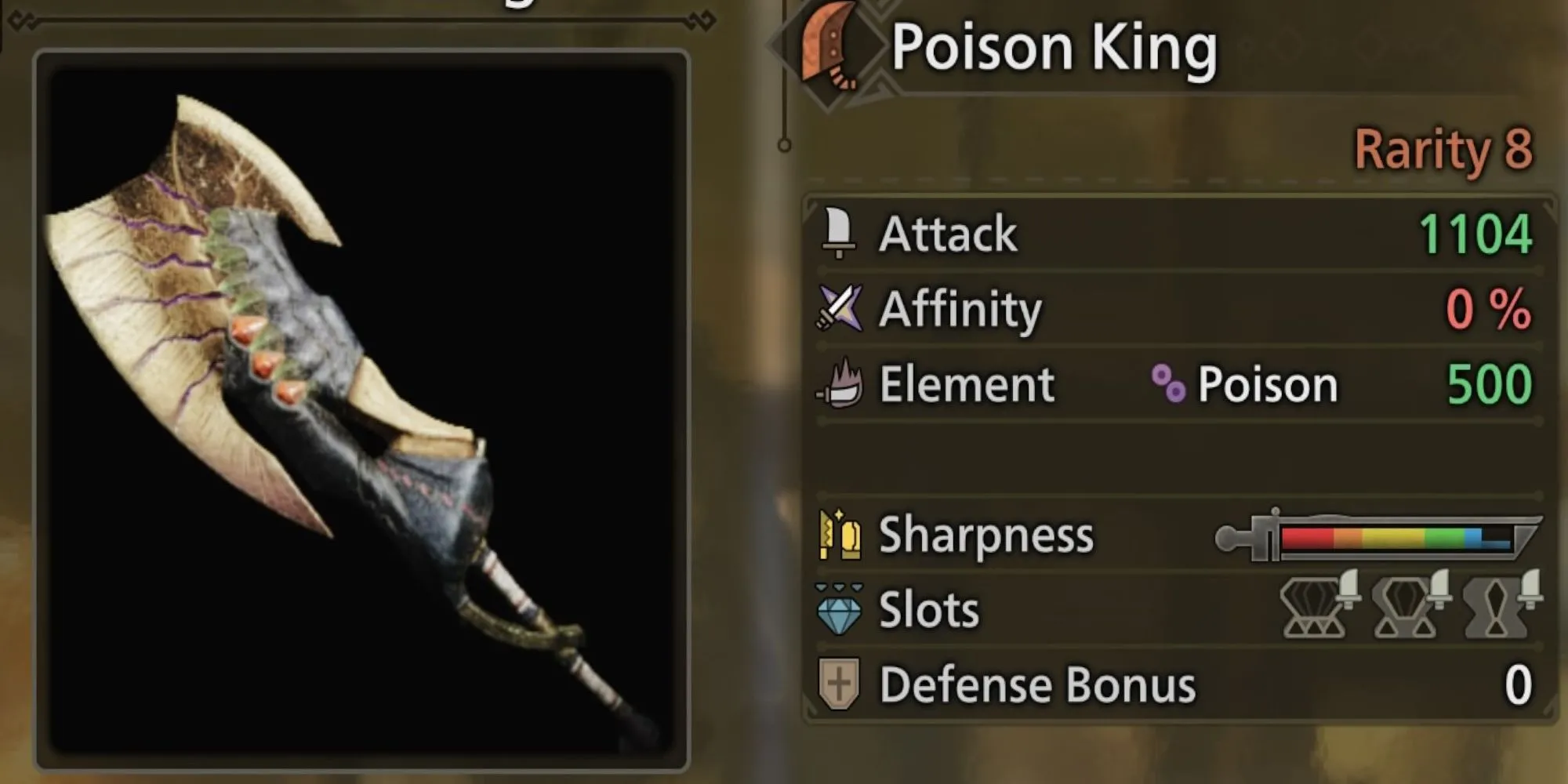 Đại Kiếm Poison King với sắc tím độc dược đặc trưng của Gypceros trong Monster Hunter Wilds