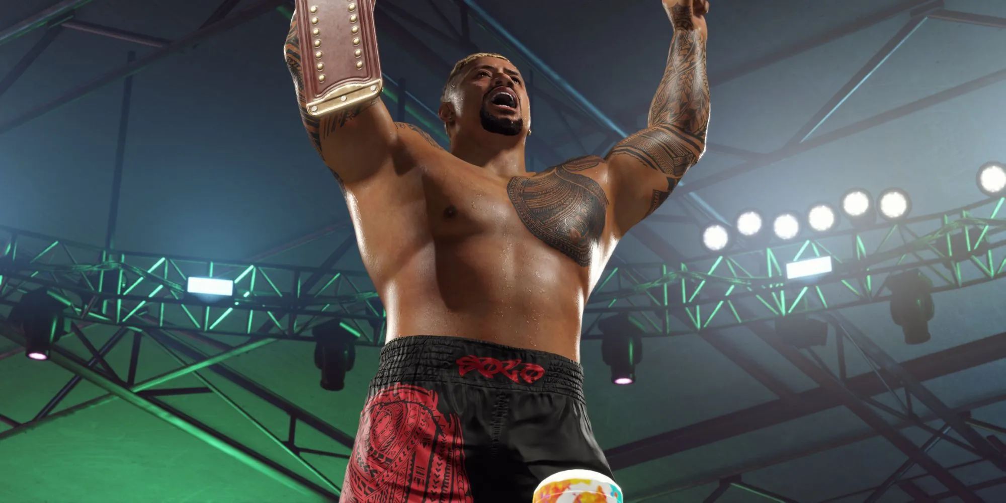 Đô vật Solo Sikoa thể hiện uy quyền trong một trận đấu thuộc chế độ Showcase WWE 2K25