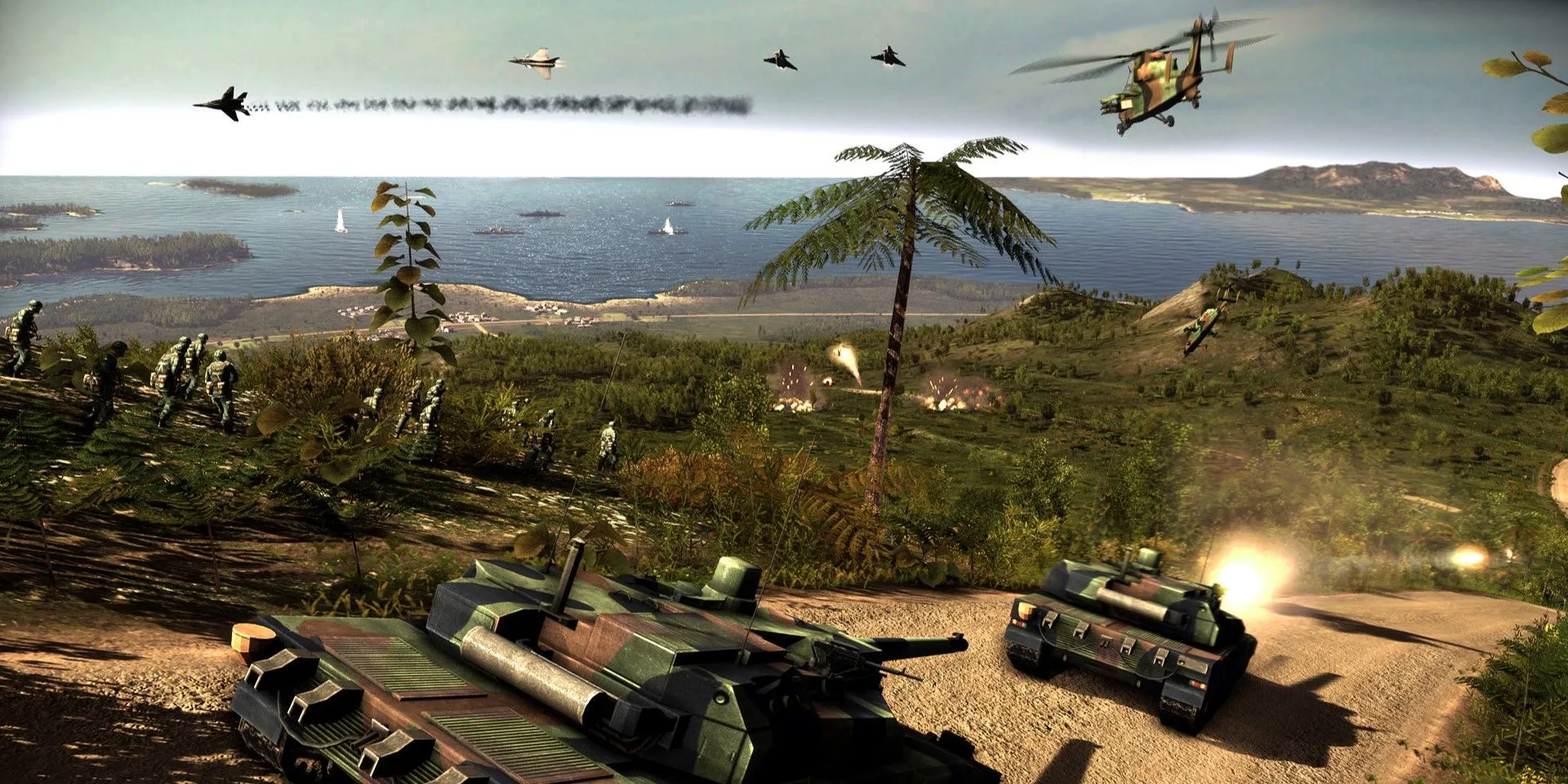 Đội hình xe tăng và trực thăng hùng hậu trong Wargame Red Dragon sẵn sàng cho trận chiến lớn