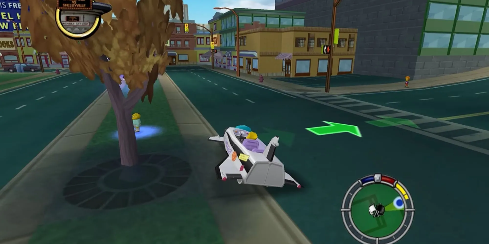 Gia đình Simpson đứng trước ngôi nhà quen thuộc trong The Simpsons Hit &amp; Run