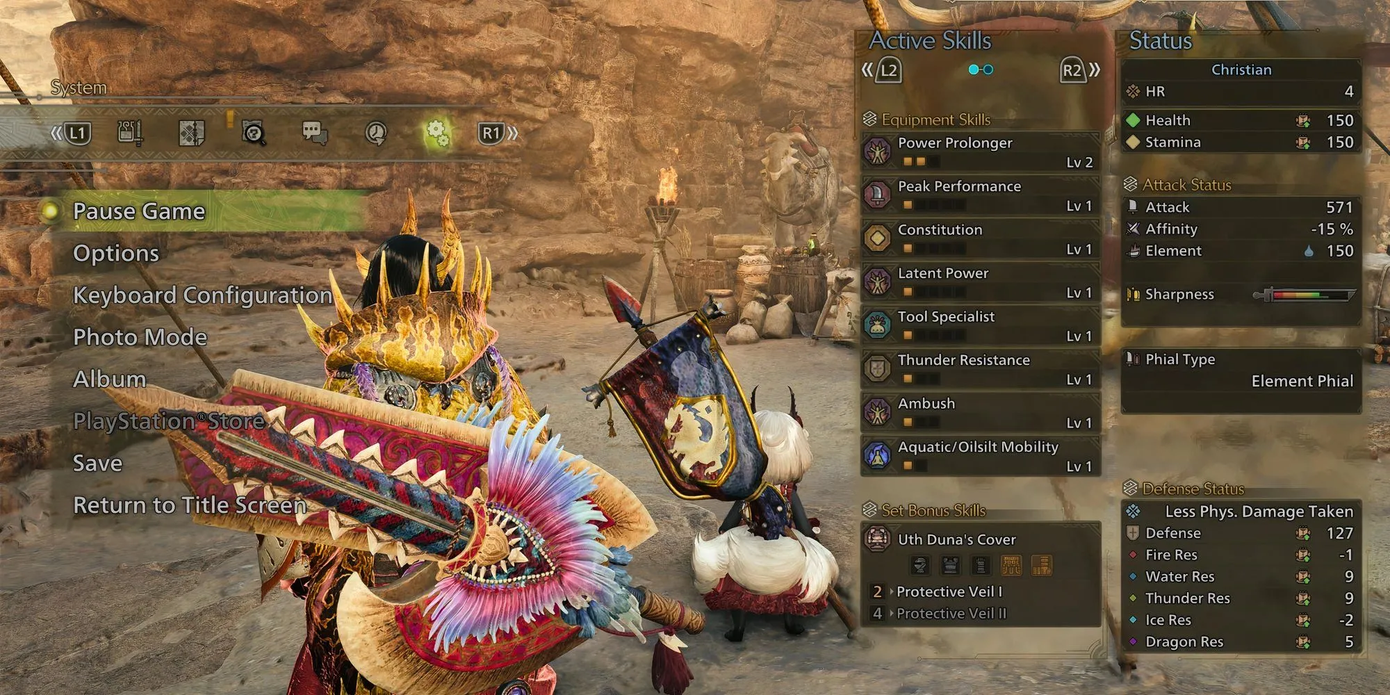 Cách Tạm Dừng Nhiệm Vụ Trong Monster Hunter Wilds 1 Giao diện tạm dừng nhiệm vụ trong Monster Hunter Wilds hiển thị tùy chọn Pause Game