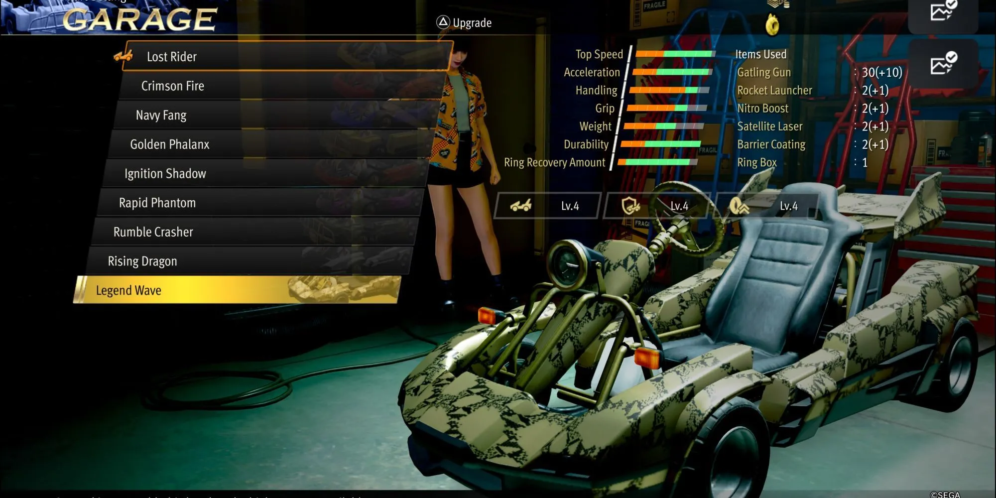 Giao diện tùy chỉnh xe Kart trong Dragon Kart Pirate Yakuza