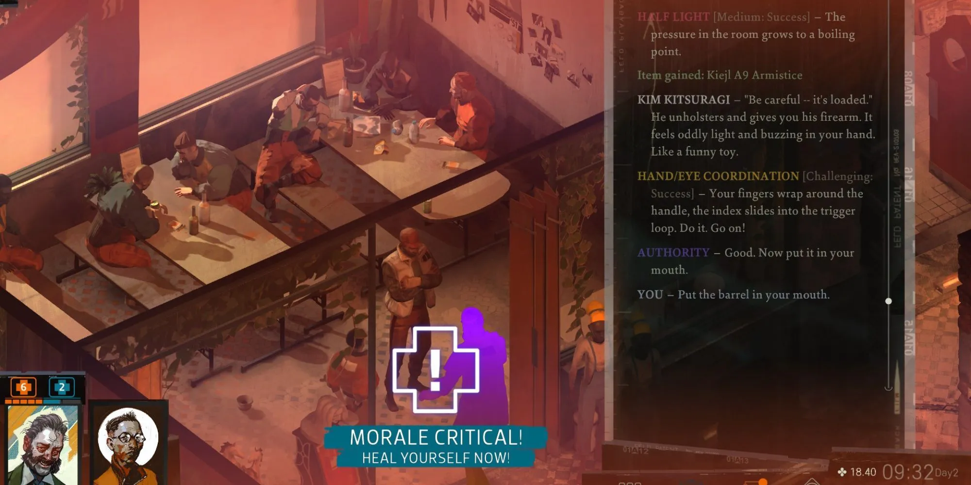 Harry DuBois dọa tự sát một lựa chọn phi lý trong Disco Elysium