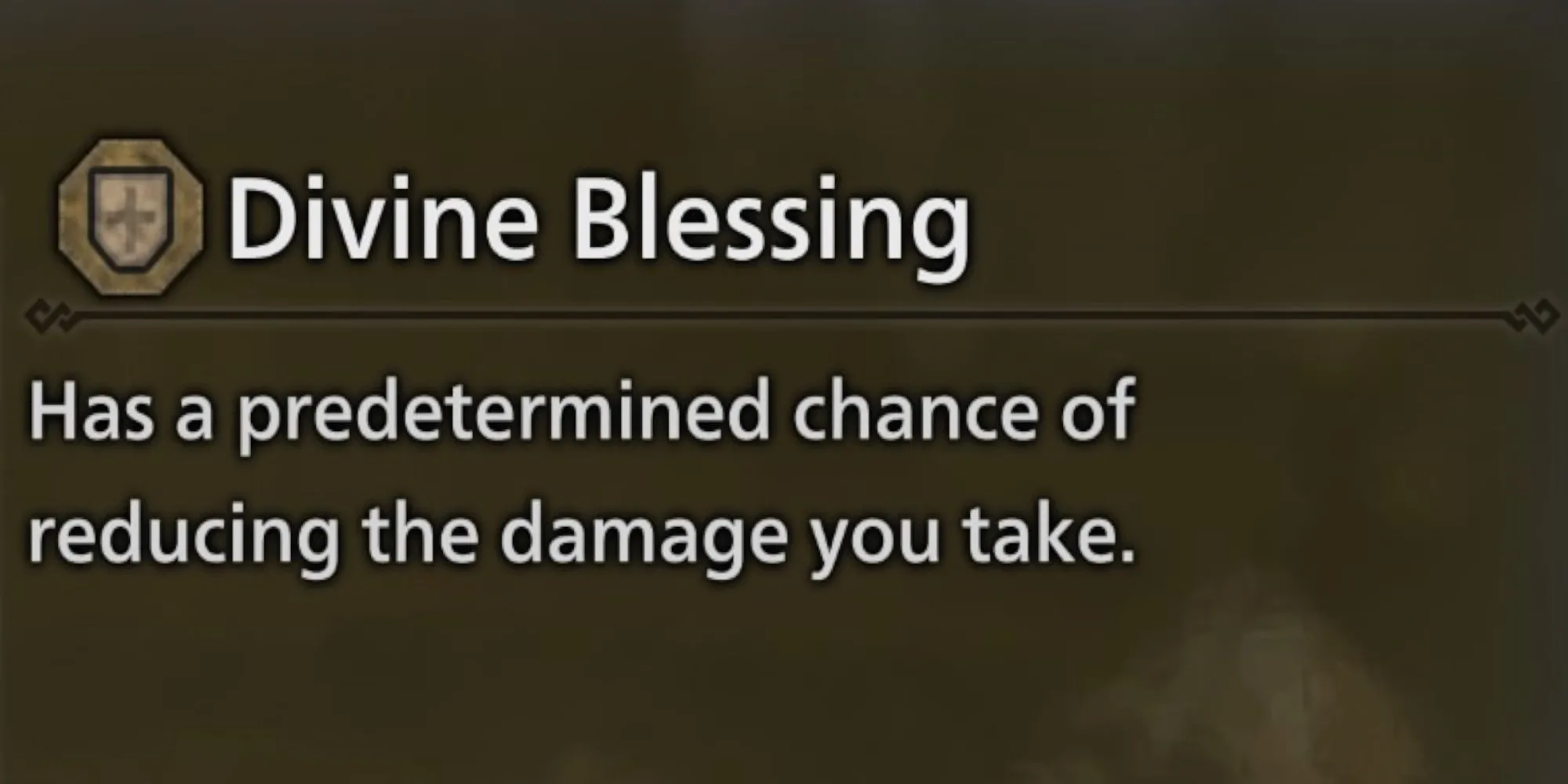 Hình ảnh biểu tượng của kỹ năng Divine Blessing trong Monster Hunter Wilds, thể hiện sự bảo hộ thần thánh