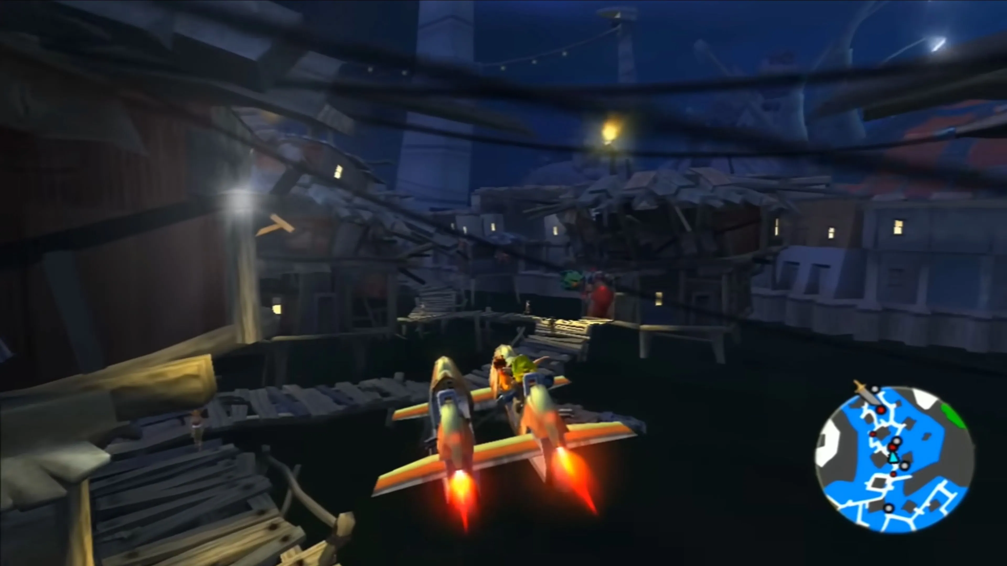 Hình ảnh Jak và Daxter trong một cảnh chiến đấu của Jak II Renegade trên PS2