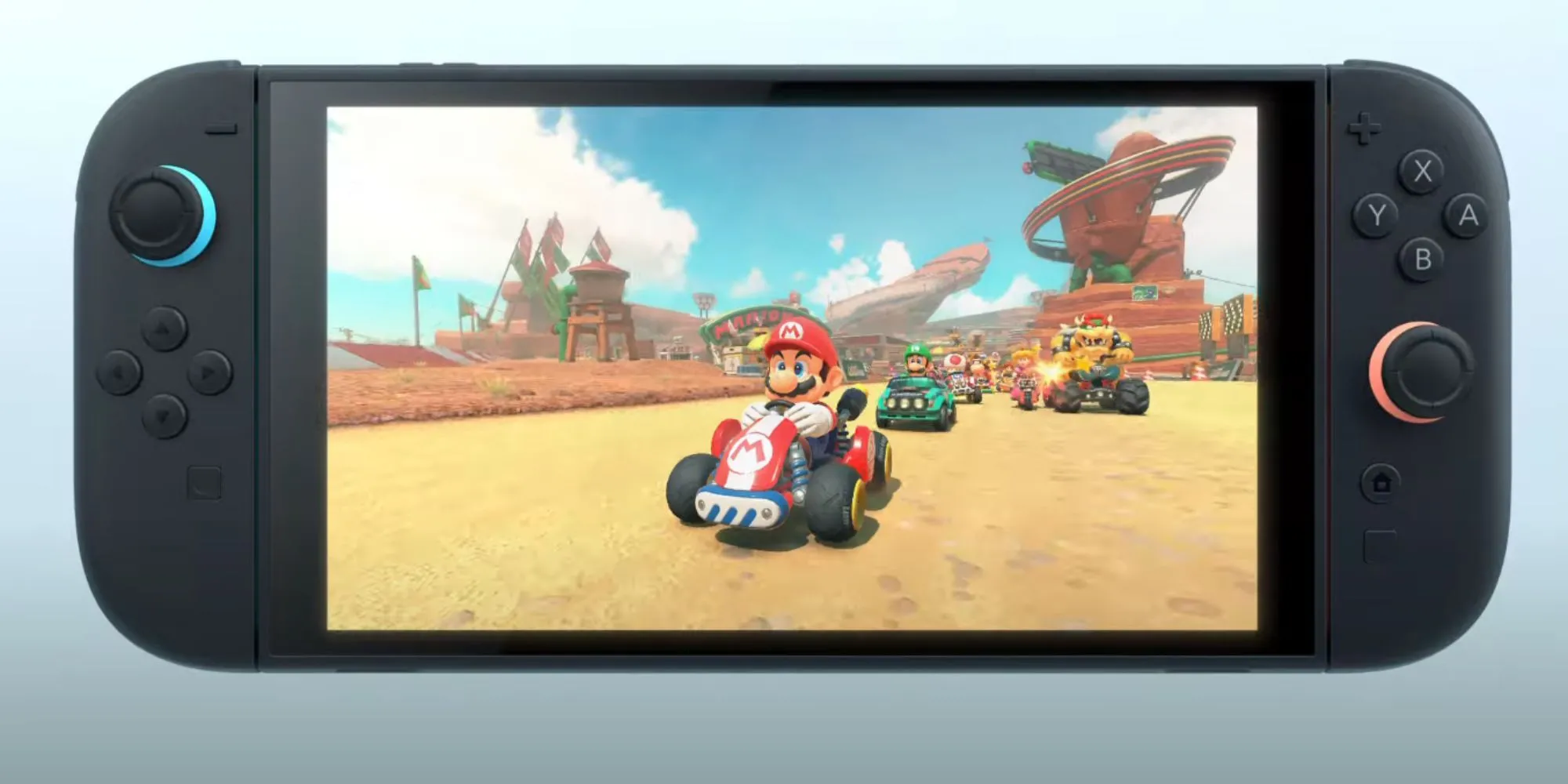 Hình ảnh Mario trong một cuộc đua Mario Kart trên Nintendo Switch 2