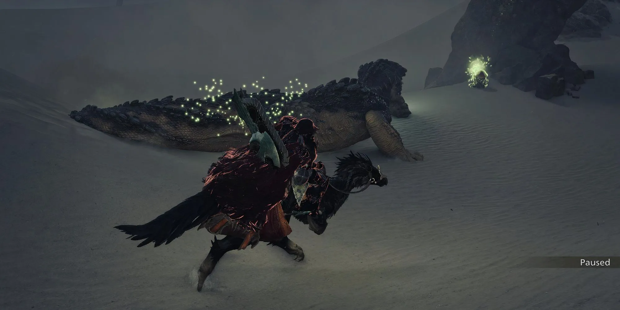 Balahara Monster Hunter Wilds: Tuyệt chiêu chinh phục quái thú sa mạc 1 Hình ảnh quái vật Balahara trong Monster Hunter Wilds đang di chuyển trên cát