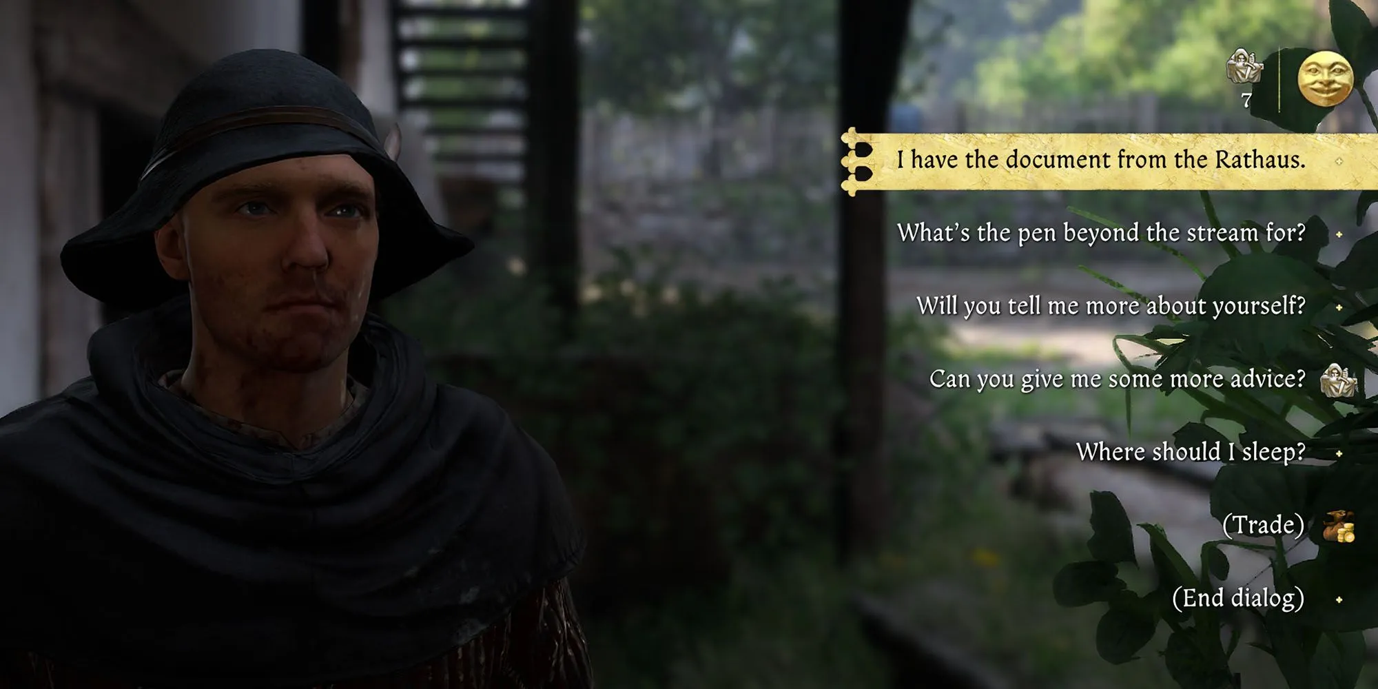 Hoàn thành nhiệm vụ phụ Materia Prima bằng cách giao tài liệu cho Miller Kreyzl trong Kingdom Come Deliverance 2