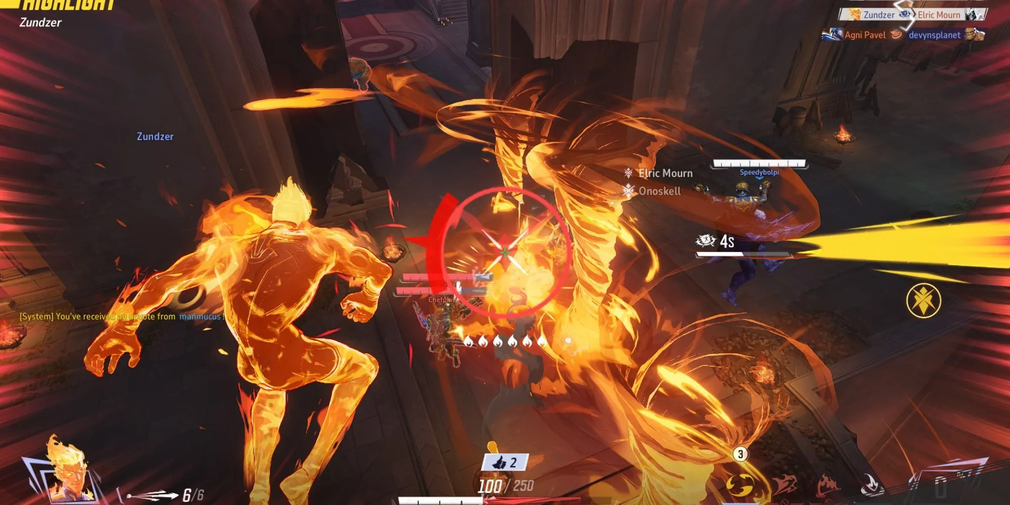 Hướng dẫn Human Torch Marvel Rivals: Khai Phá Sức Mạnh Lửa 1 Human Torch bay lượn sử dụng kỹ năng trong Marvel Rivals
